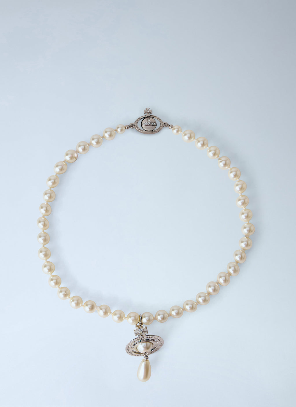 One Row Pearl Drop Choker