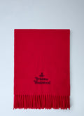 Logo Embroidered Wool Scarf