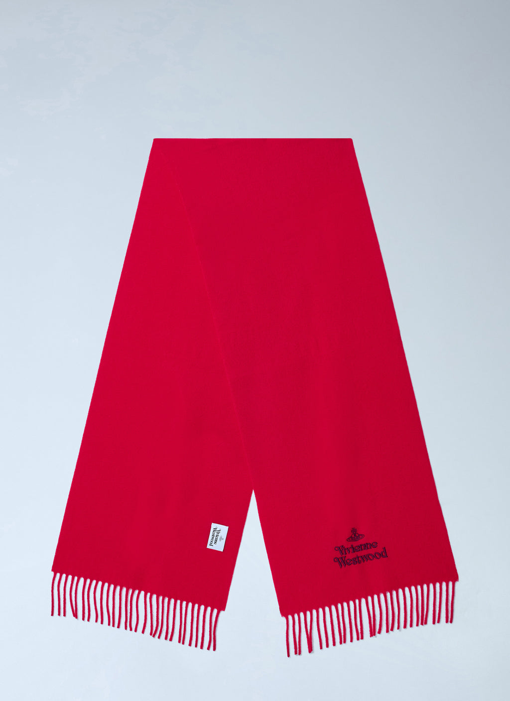 Logo Embroidered Wool Scarf