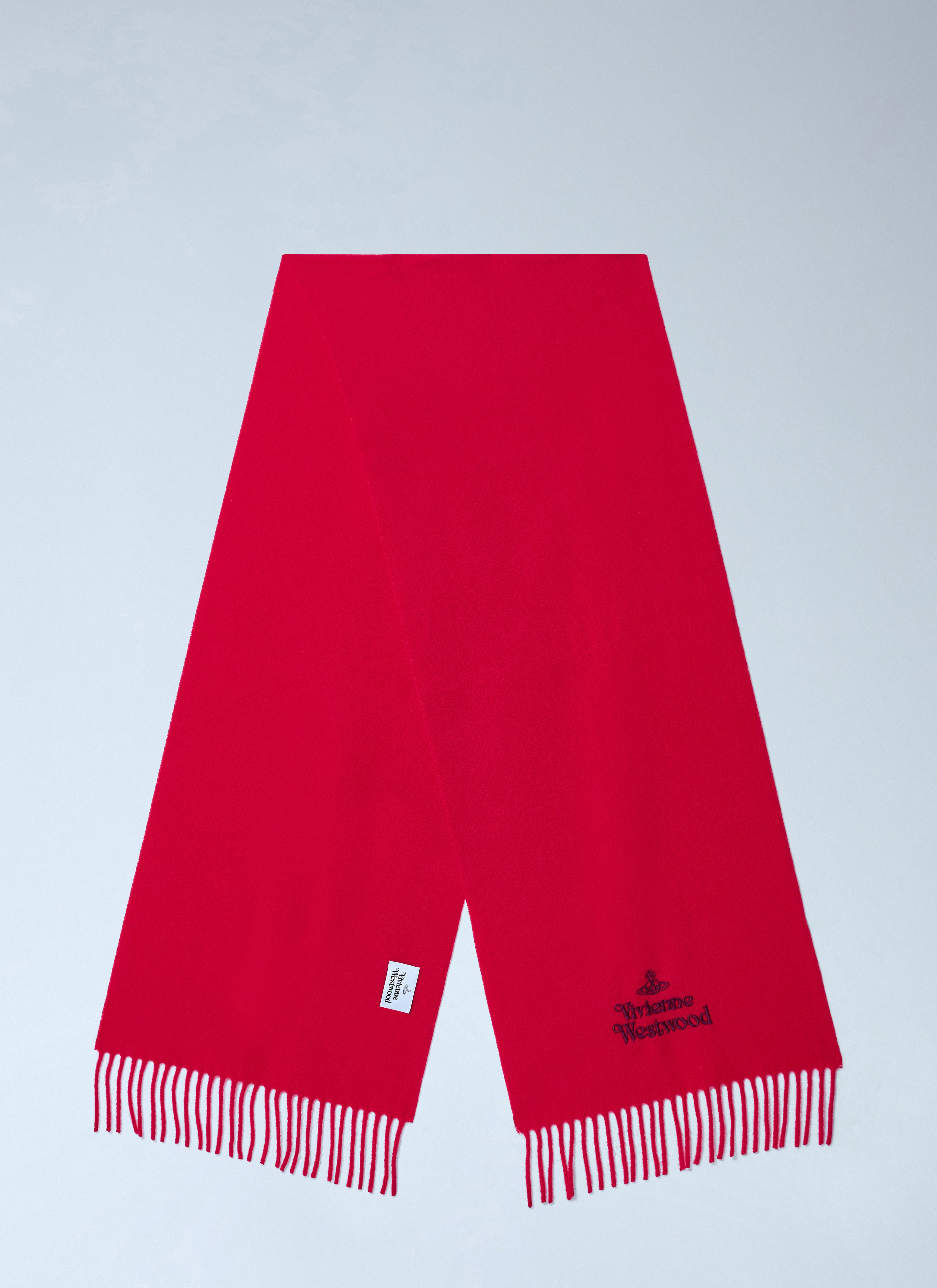 Logo Embroidered Wool Scarf