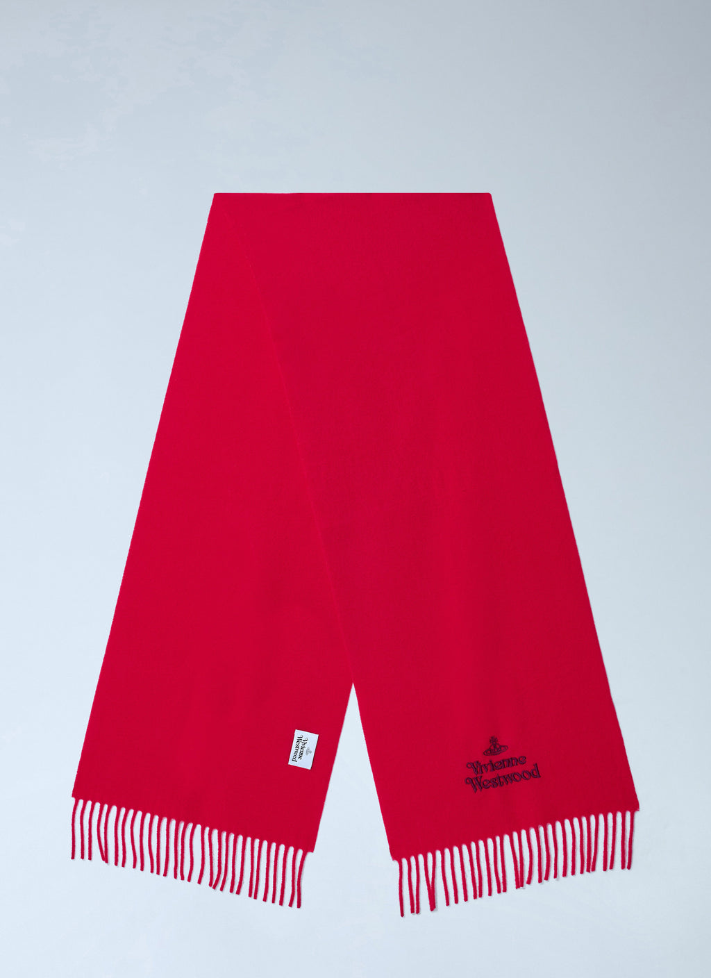 Logo Embroidered Wool Scarf
