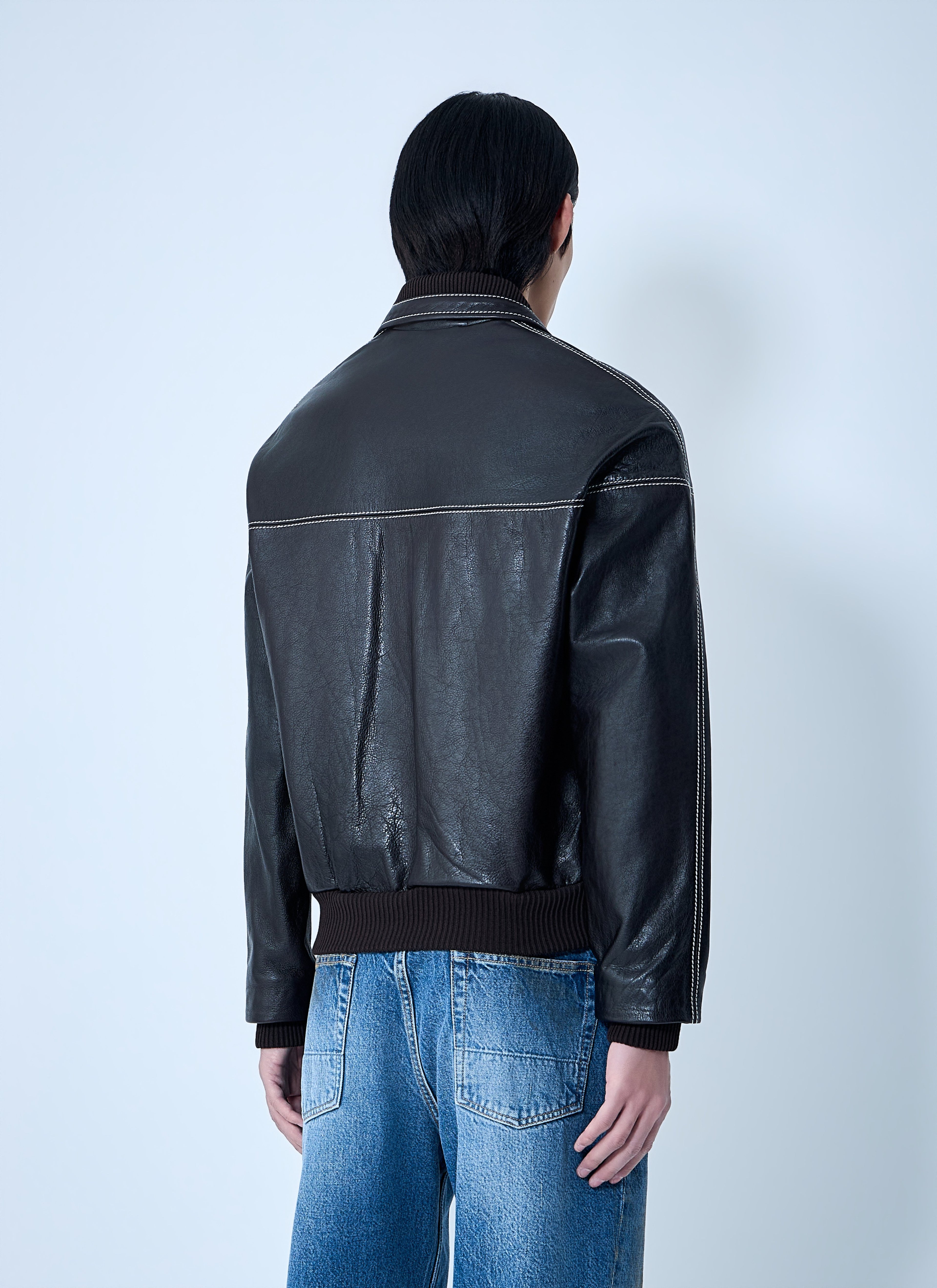 Leather Button-Up Jacket