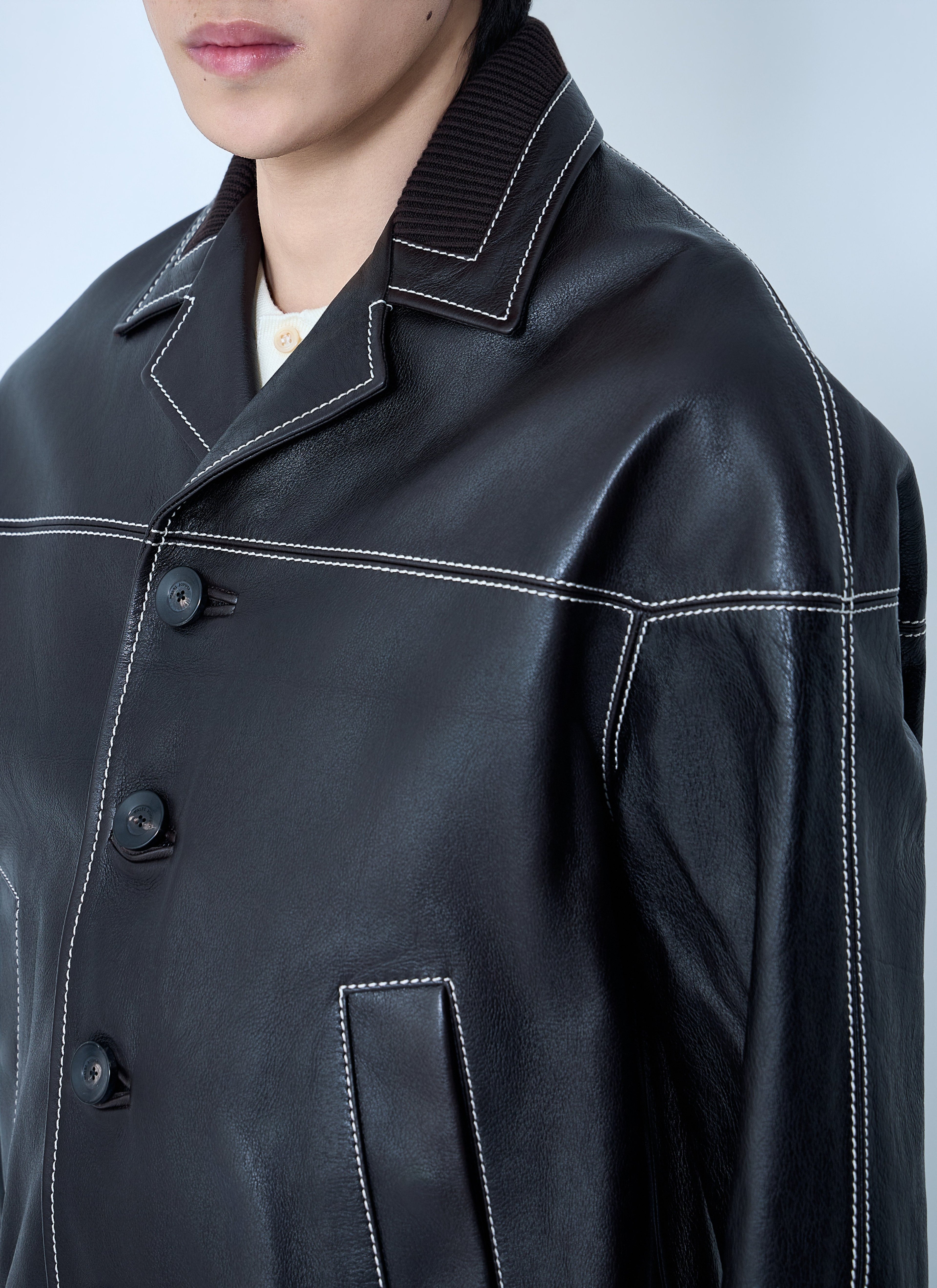 Leather Button-Up Jacket