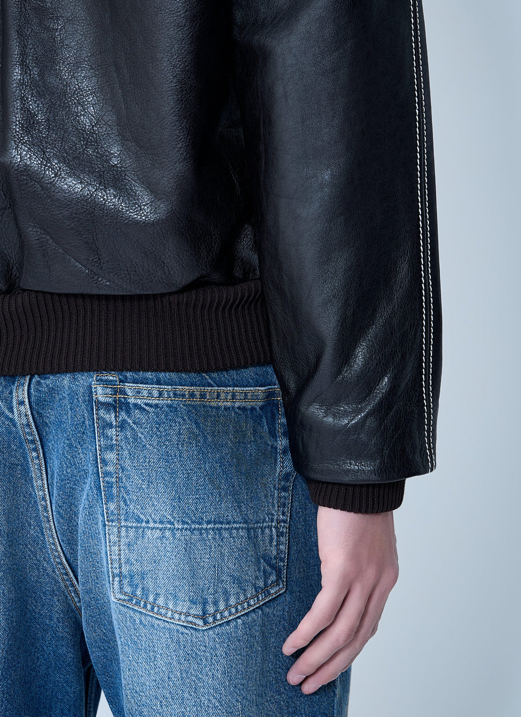 Leather Button-Up Jacket