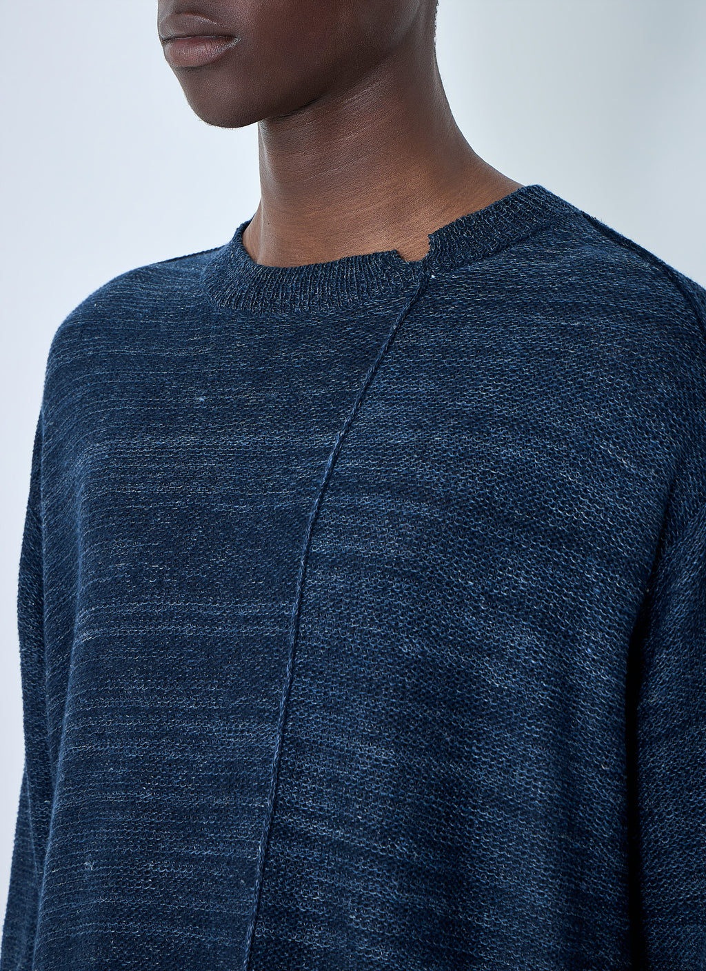 7G 2PLY Pallarel Yarn Button Detail Sweater