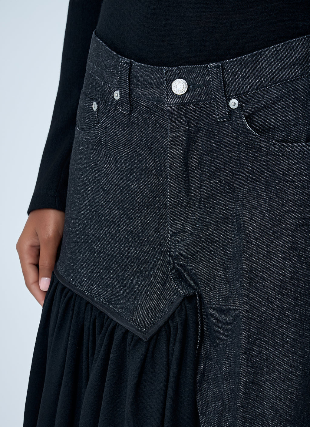 Cut-Off Combination Midi Skirt