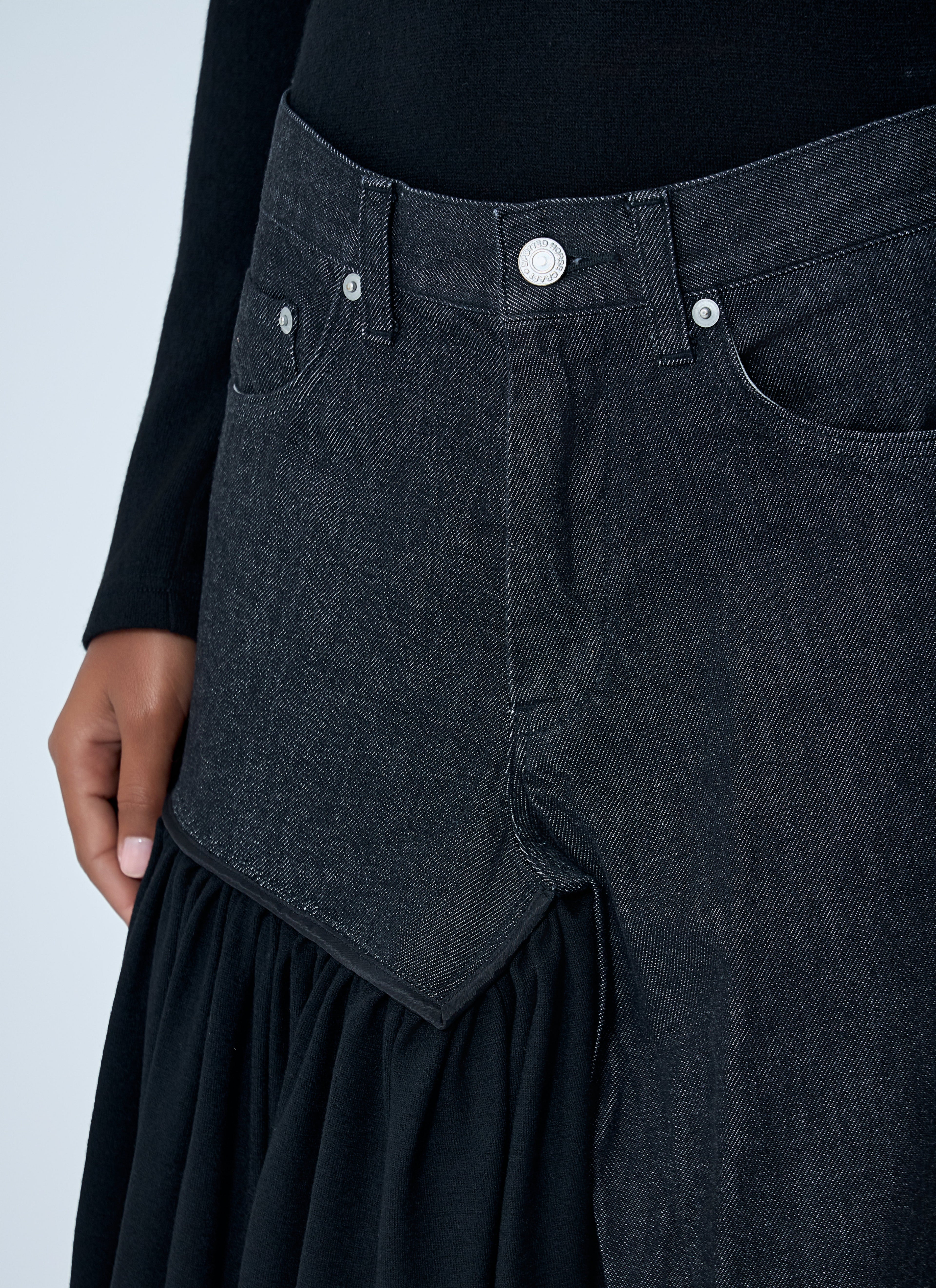 Cut-Off Combination Midi Skirt