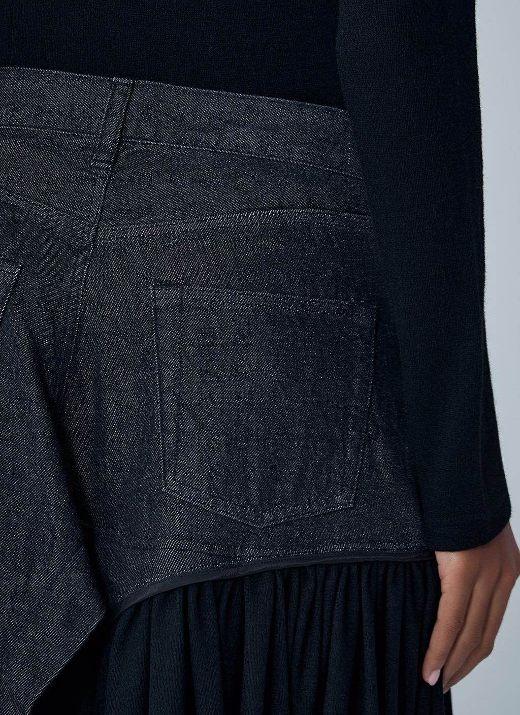 Cut-Off Combination Midi Skirt