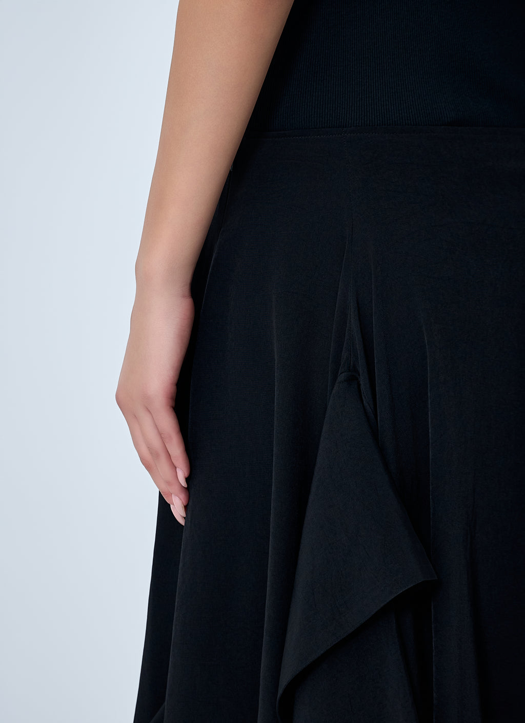 Paneled Flare Midi Skirt